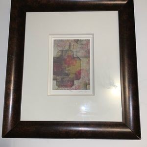 Abstract Art Under Glass Frame Picture Artist Signed Jennifer Goldberger
